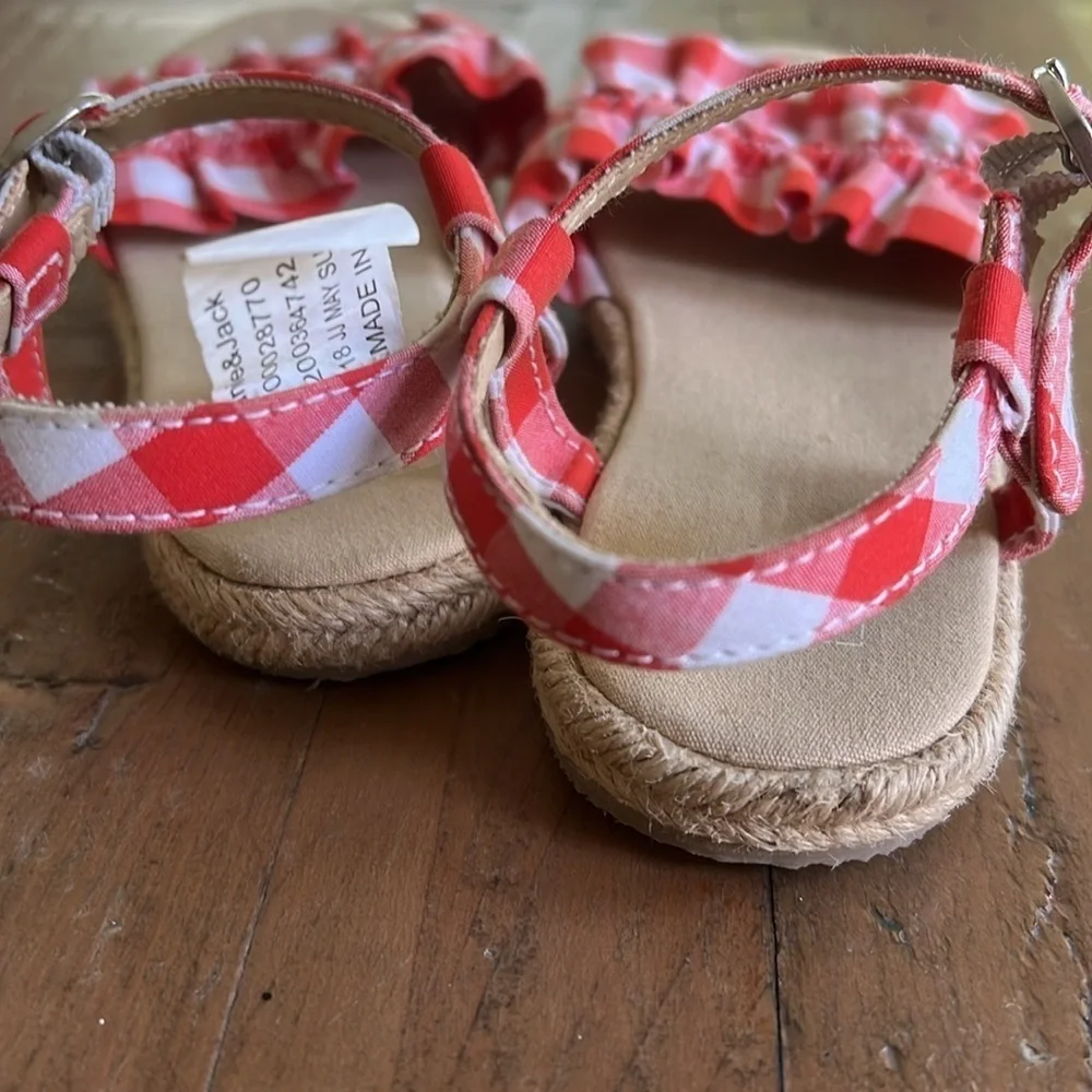 Janie and jack red plaid espadrille sandals